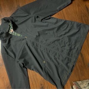 Dickies Black Light Windbreaker Jacket with Green Camo Lining